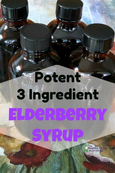 homemade elderberry syrup bottles