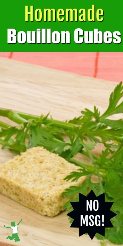 healthy DIY bouillon cube on a cutting board with herbs