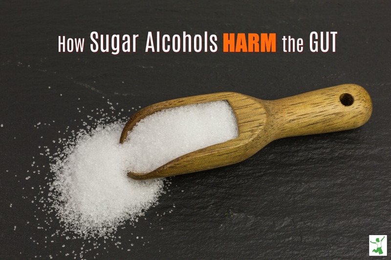 gut harming sugar alcohol on a wooden scoop