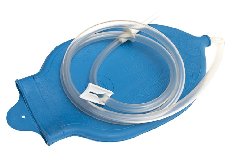 blue rubber coffee enema bag with silicone tubing