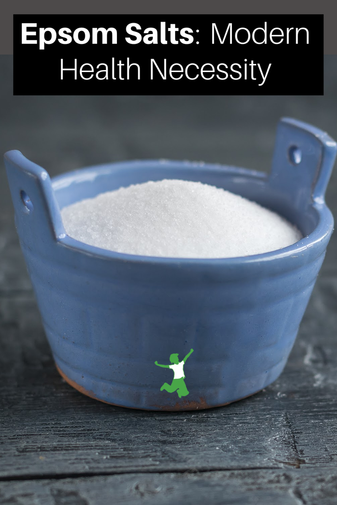 epsom salt in blue bucket for modern health needs