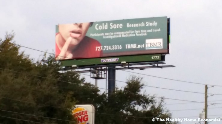 cold sores drug billboard