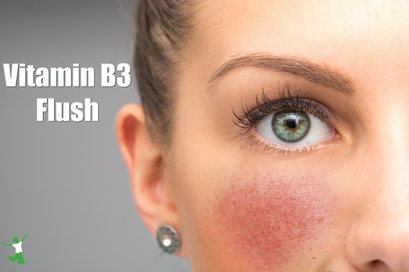 woman with a flushed face from taking Vitamin B3