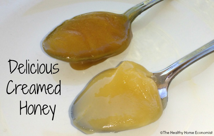 homemade creamed honey on two spoons