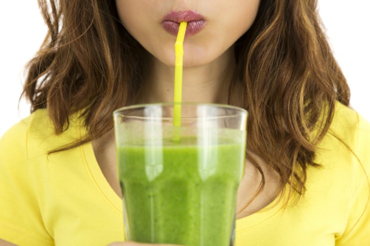 greens in a glass