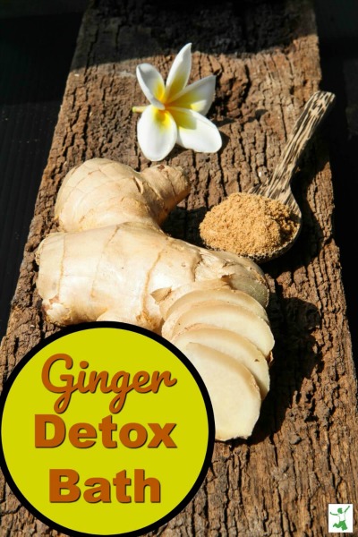 cleansing ginger bath ingredients on a board