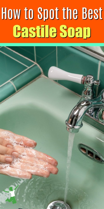 woman washing hands with castile soap