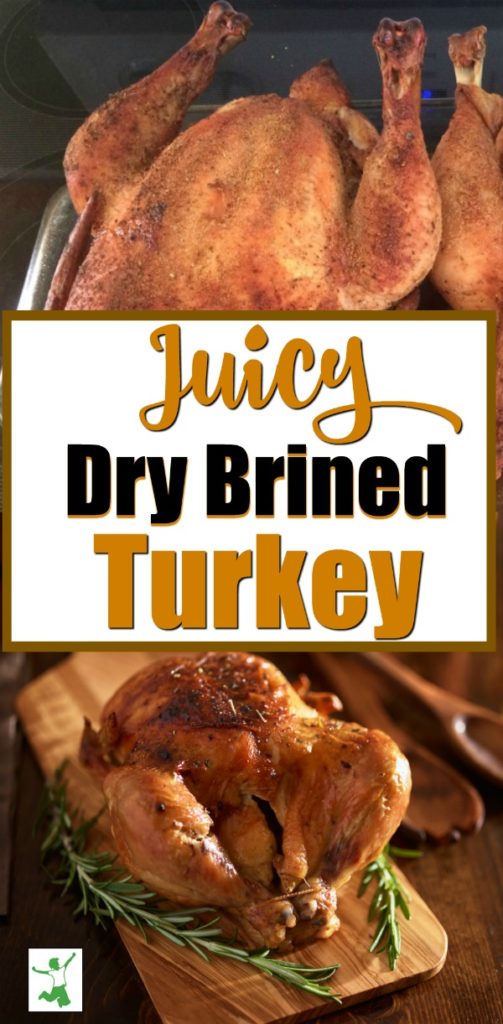 dry brined turkey in a roasting pan