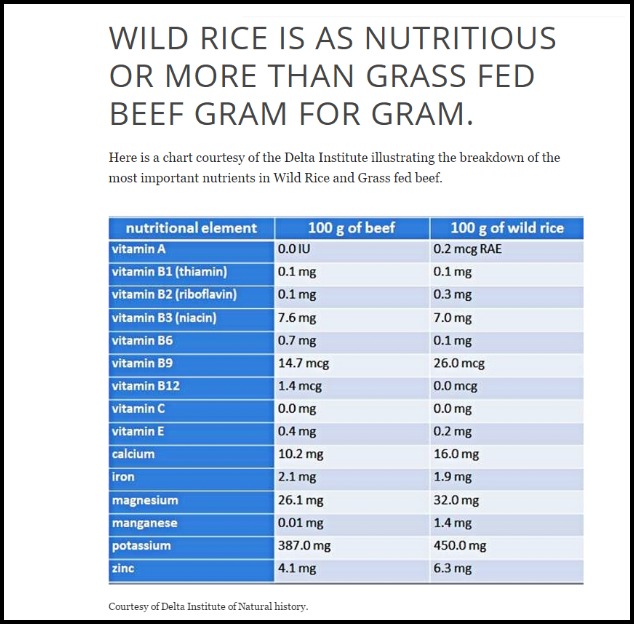 wild rice nutrition