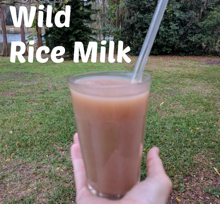 wild rice milk in a glass