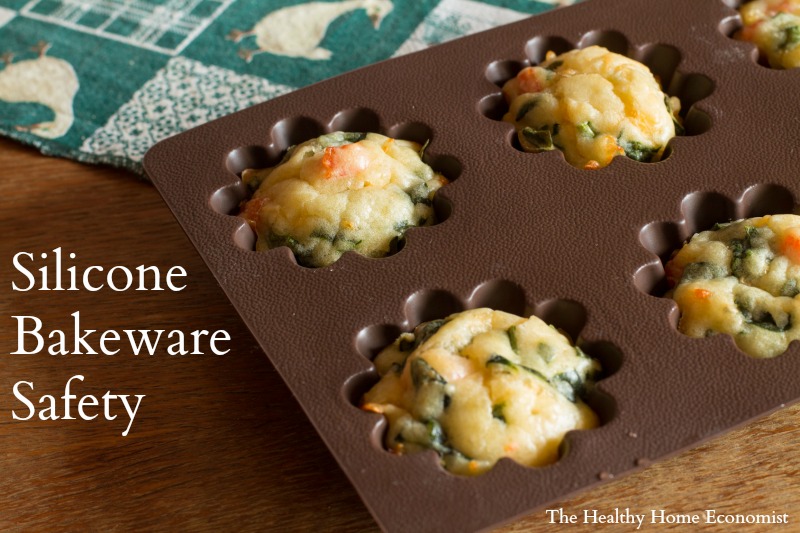 brown silicone bakeware pan with blueberry muffins