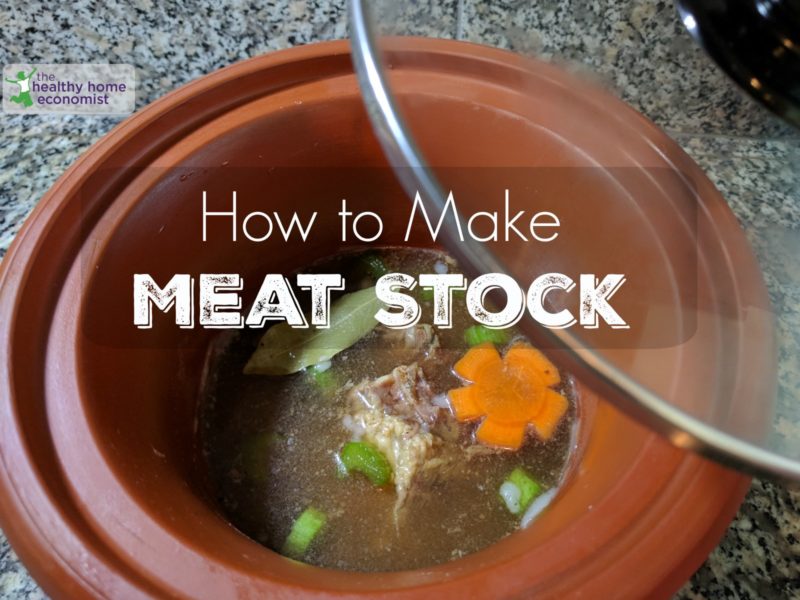 meat stock in a clay pot