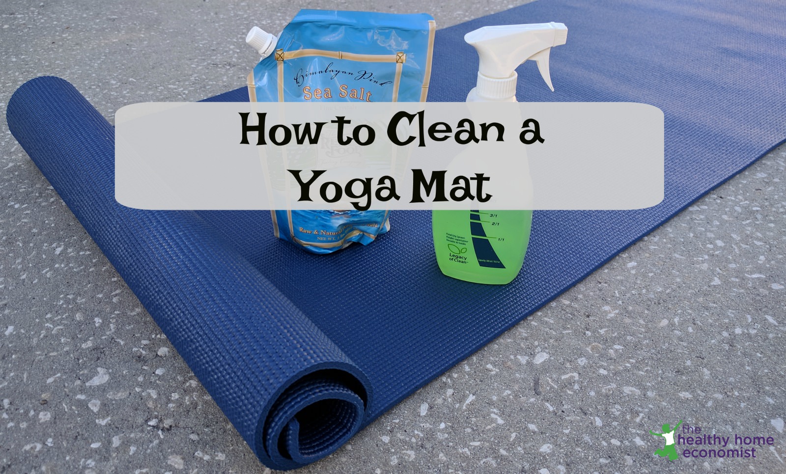 yoga mat cleaned with nontoxic spray and sea salt