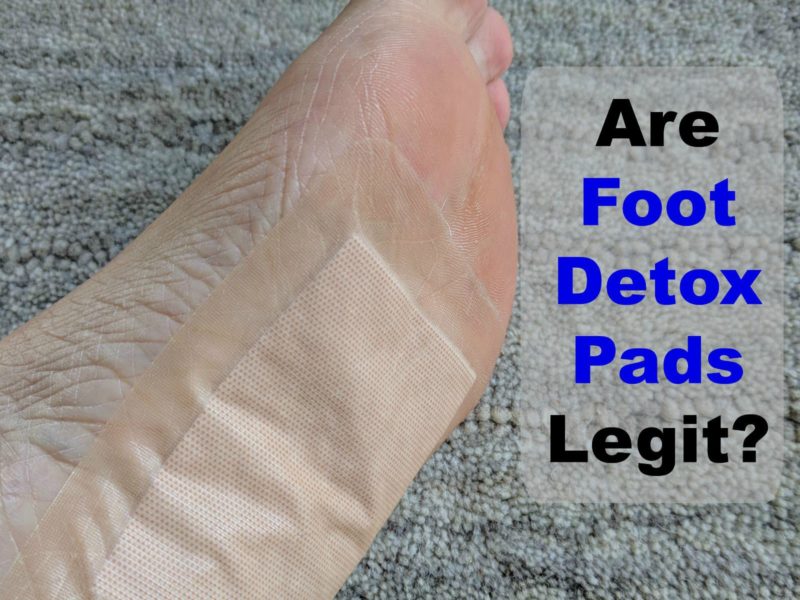 detox foot pad attached to a woman's foot