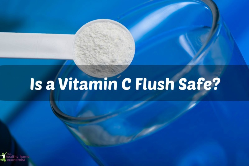 High dose Vitamin C flush mixed in glass of water