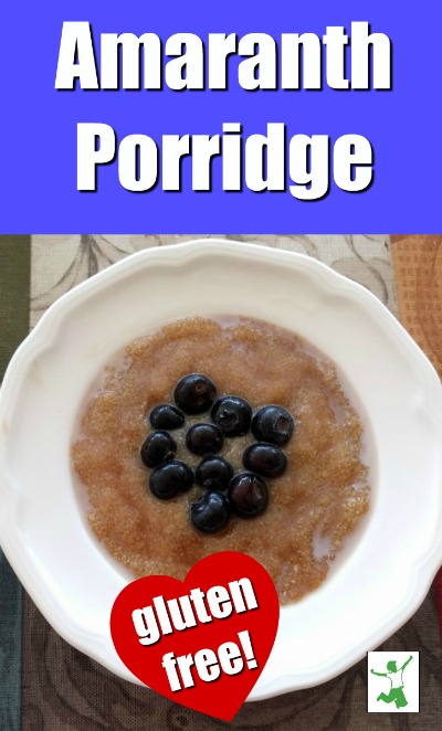 amaranth breakfast cereal in a bowl on a multicolored placement