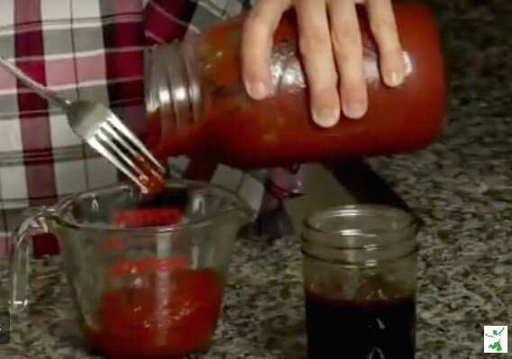 mixing diy barbecue sauce on the counter