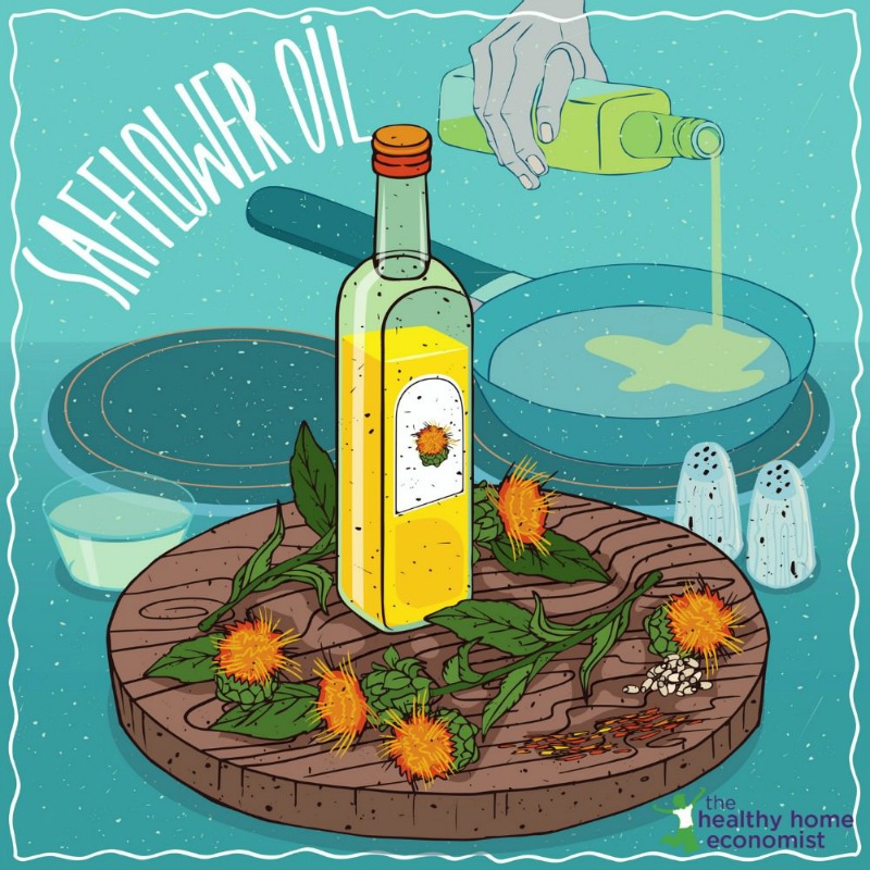 safflower oil in a bottle