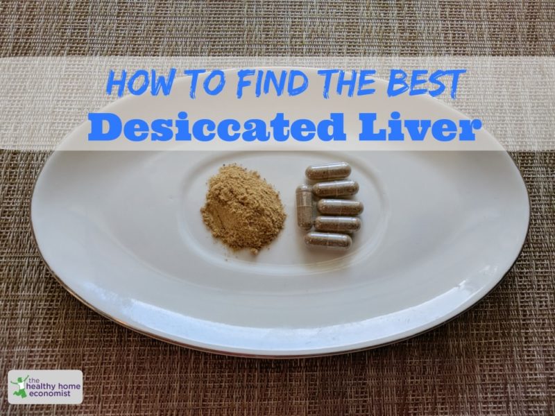 desiccated liver capsules and powder on a white plate