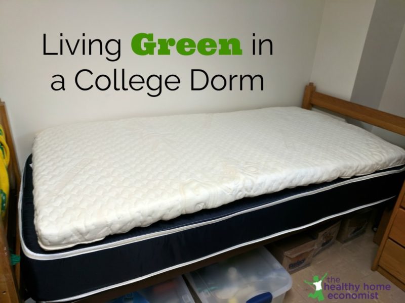 bed mattress with topper in a college dorm room