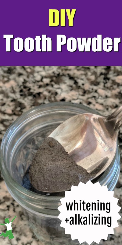 diy tooth powder in a small glass jar