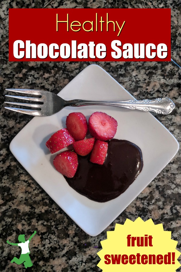 sugar free chocolate sauce with strawberries on a white plate