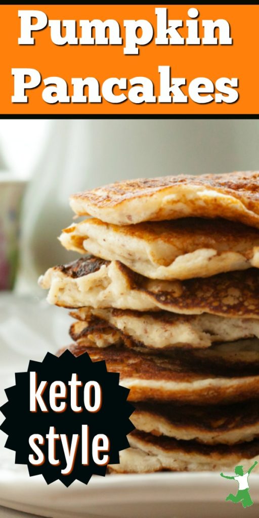 keto style pumpkin pancakes on a platter