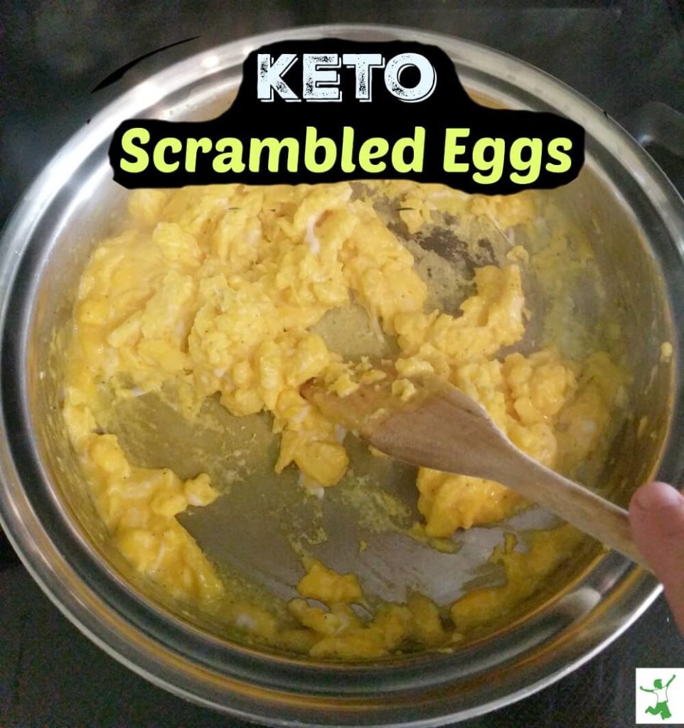 scrambled eggs in a skillet