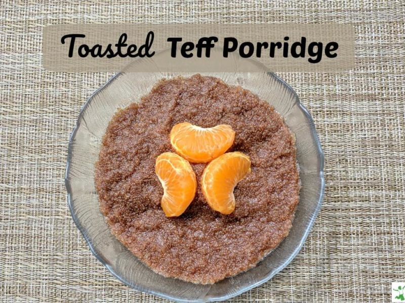 toasted teff porridge with fruit