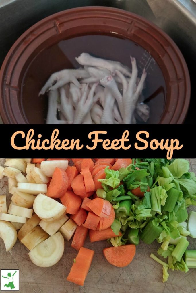 ingredients for homemade chicken feet soup