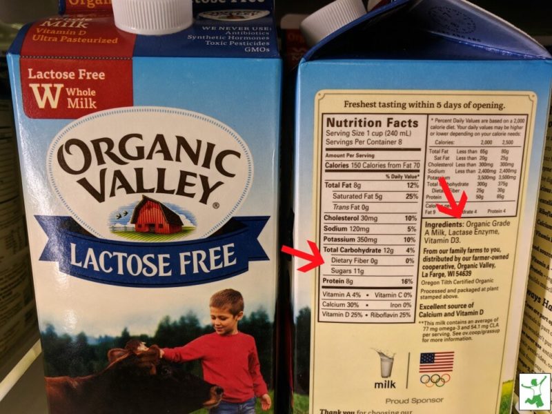 lactose free milk in a carton