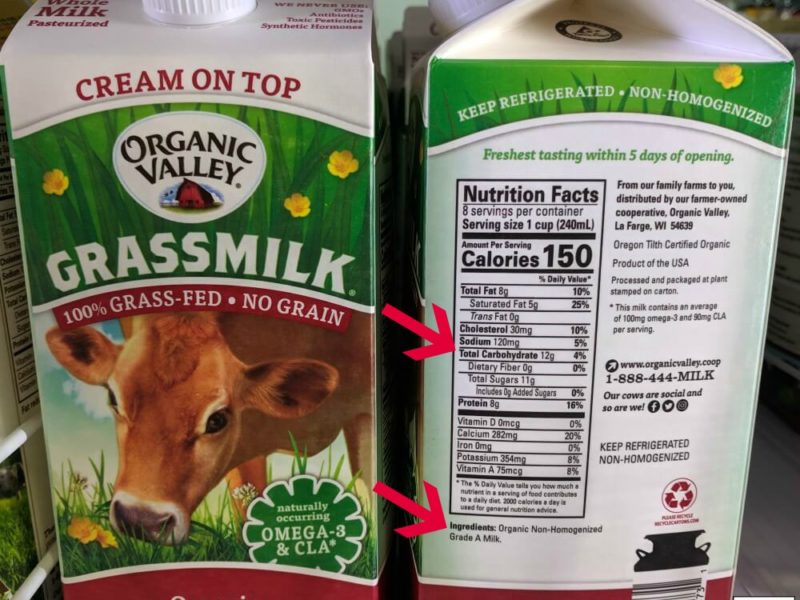 lactose free vs regular milk