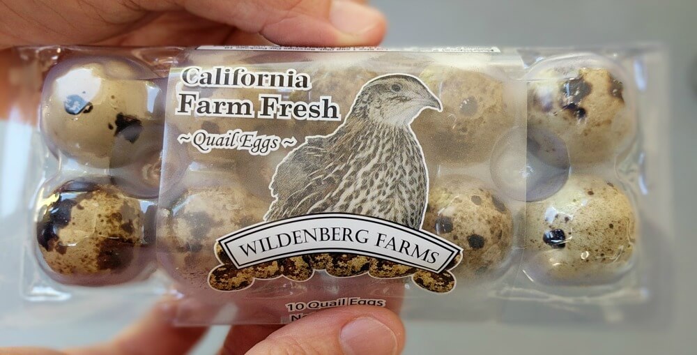 box of fresh quail eggs