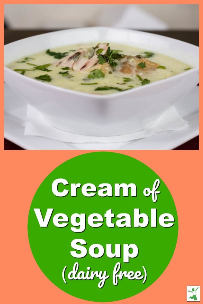 bowl of dairy free cream of vegetable soup
