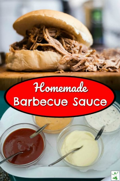 barbecue sauce added to a pulled pork sandwich