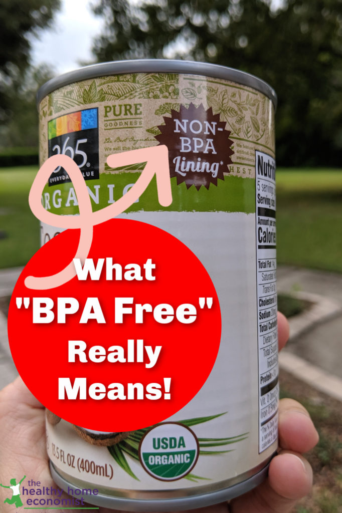 bpa free can held by a woman with tree background