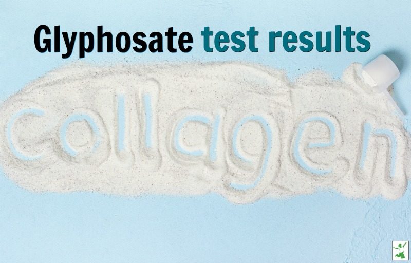 glyphosate contaminated collagen on a blue background