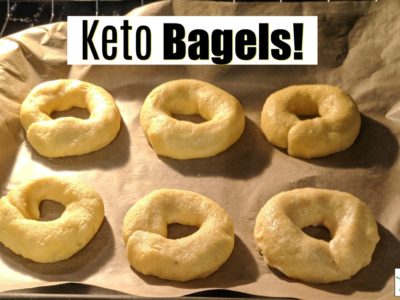 keto bagels on a cookie sheet
