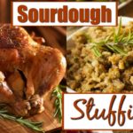 Sourdough Stuffing in a dish