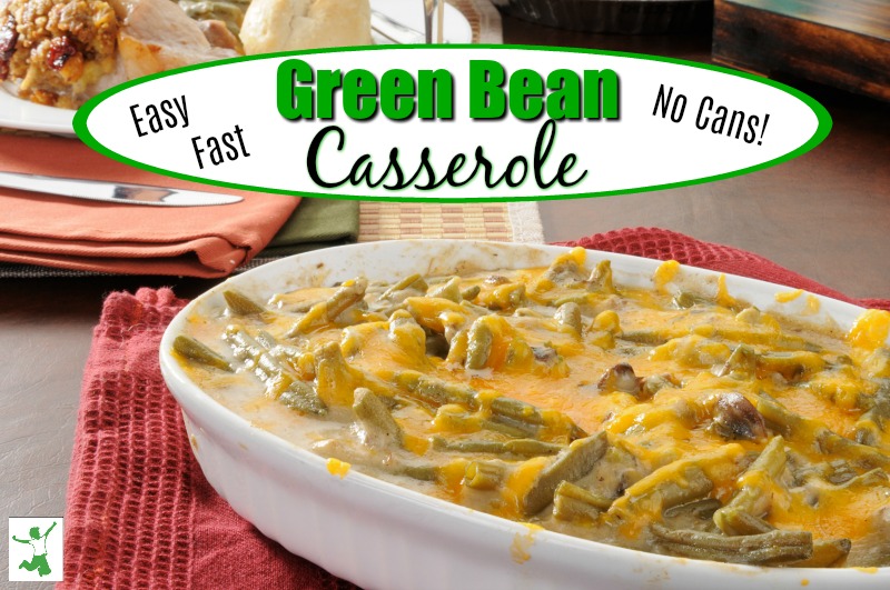 healthy green bean casserole on a able