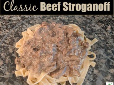 beef stroganoff on a plate