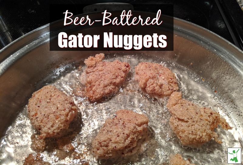 gator nuggets in a pan