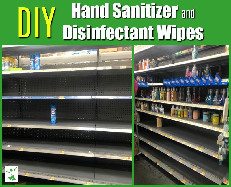 homemade disinfectant wipes and hand sanitizer