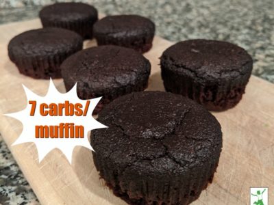 keto chocolate muffins on a cutting board