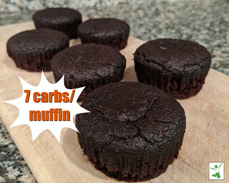 keto chocolate muffins on a cutting board