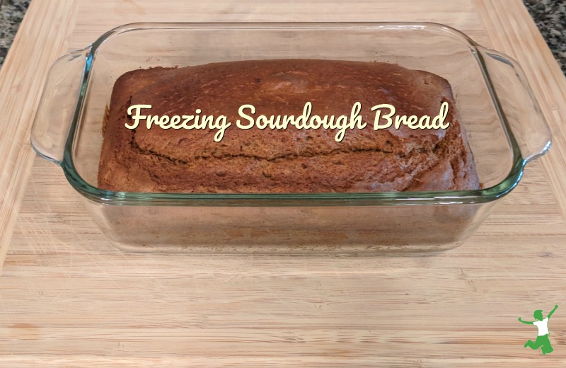 loaf of frozen sourdough on a breadboard