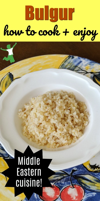 cooked bulgur wheat in a bowl on a table