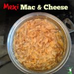 large pan of mexican mac & cheese on the stovetop