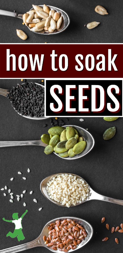 types of seeds on spoons on black counter