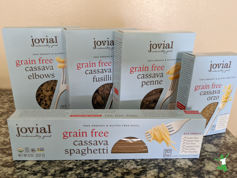 grain free cassava pasta boxes